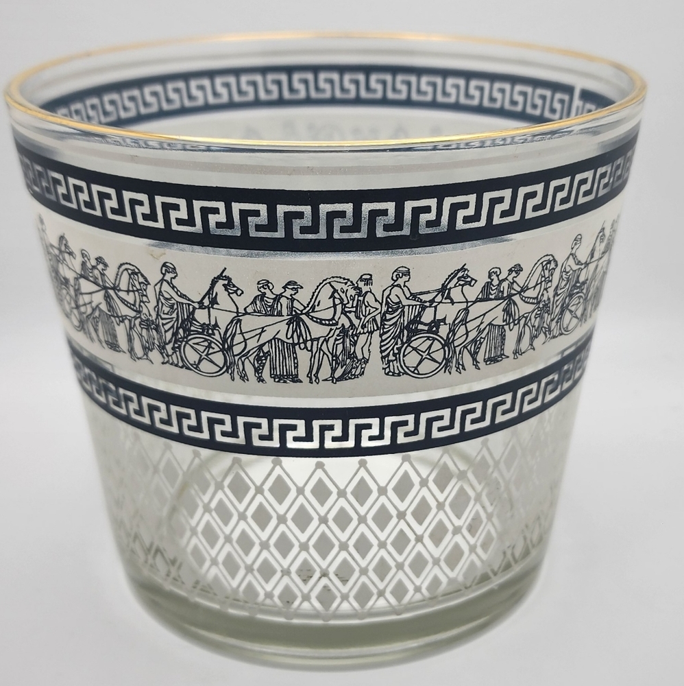 Jeannette Glass Wedgwood Ice Bucket Neoclassic Style 1950's